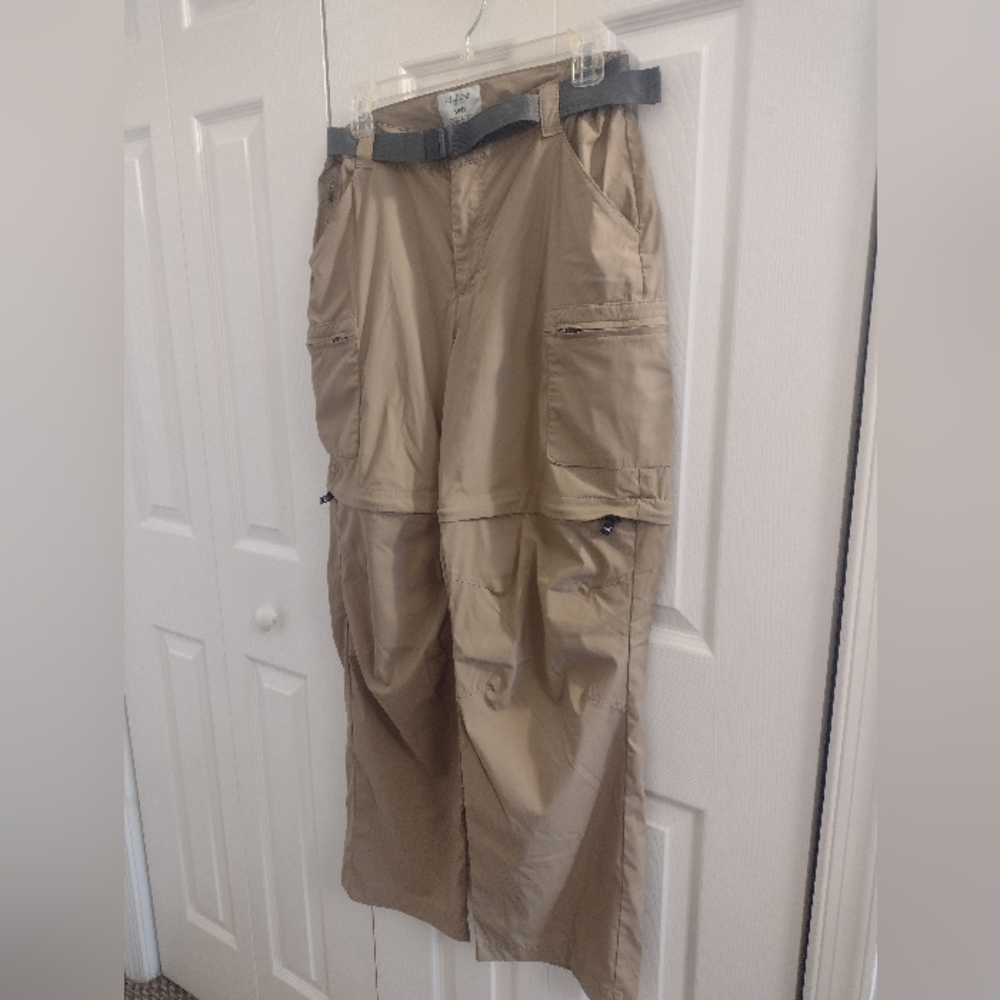 L. L. Bean Convertible Zip Off Hiking Pants Khaki sz SP